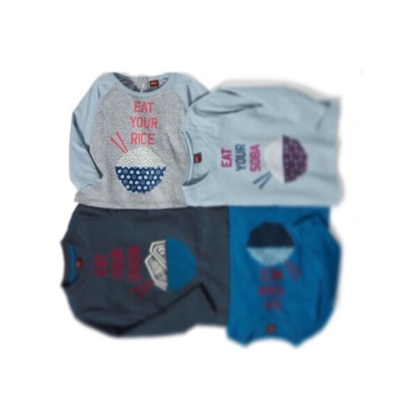 3/$30 Tea Collection Infant Baby 6-12 Months “Eat Your Rice” Top - Picture 2 of 5